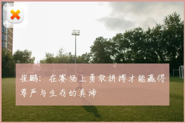 崔鹏：在赛场上勇敢拼搏才能赢得尊严与生存的真谛